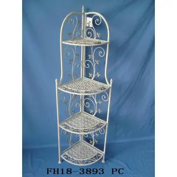 wrought iron corner shelf/rack folding