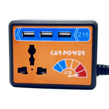 محول طاقة السيارة بالجملة 12 فولت/24 فولت إلى 220 فولت مع 3 منافذ USB ومقبس عالمي