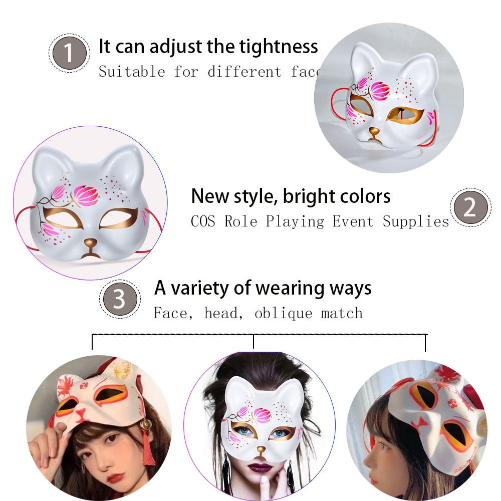 Pink Floral Fox Half Face Mask