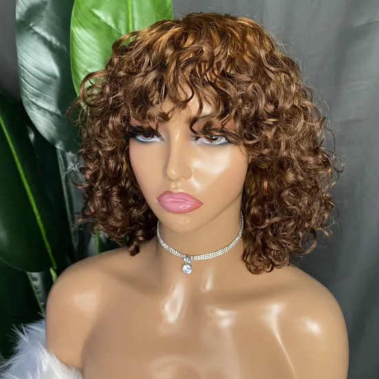 Wholesale 100% Virgin Remy Human Hair Wig - Water Wave P4/27 Highlight Color