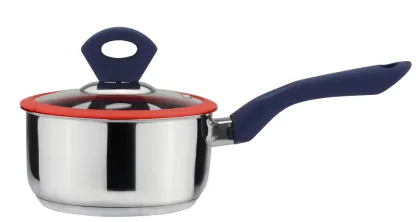 Straight shape stainless steel cookware with silicone handle