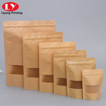 Customized packaging kraft food bags with window