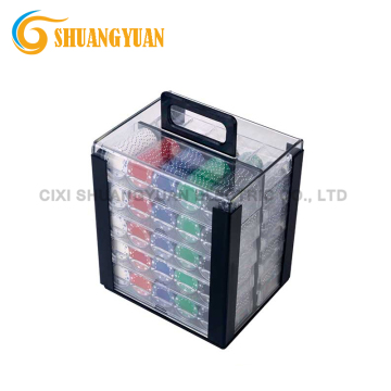 1000-Piece Poker Chip Set with Transparent Acrylic Storage Case