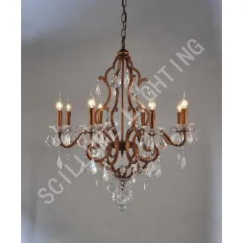 rustic finish iron chandelier for furniture matching in showroom