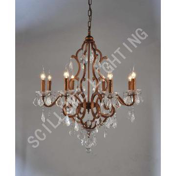 rustic finish iron chandelier for furniture matching in showroom