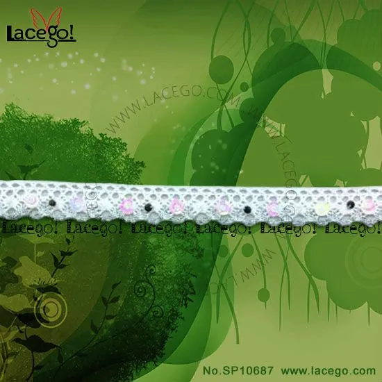 Beaded Applique Lace for dress decoration