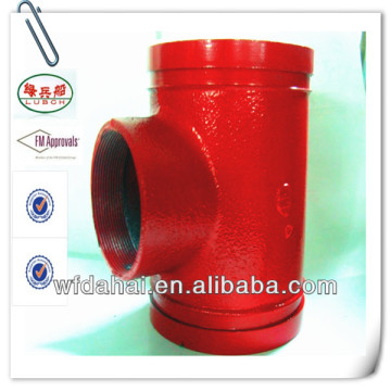 ISO 2531 ductile iron pipe Reducing tee grooved fitting