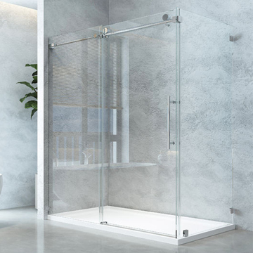 Modern Square Aluminum Frameless Glass Shower Doors for Home and Hotel Bathrooms