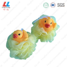 Yellow duck animal bath sponge ball