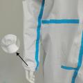 Disposable coveralls with tape seamed