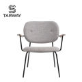 Classic Design Fabric Back Metal Leg Hotel Restaurant Upholstered Seat Dining Chair For Rest