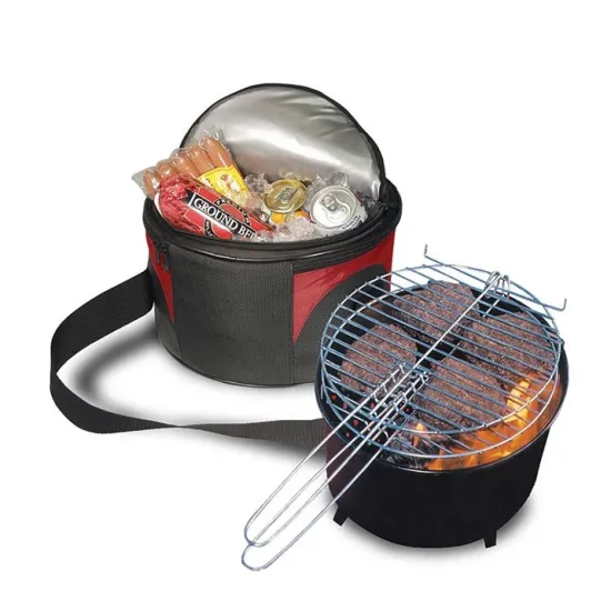 2 in 1 multi functional Outdoor Camping portable cooling bag mini barbecue grill
