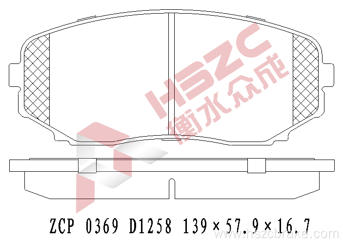 FMSI D1258 ceramic brake pad for Mazda