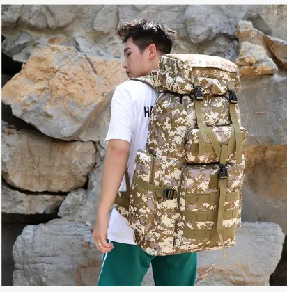 75L Camouflage Hiking Tactical Camping Backpack