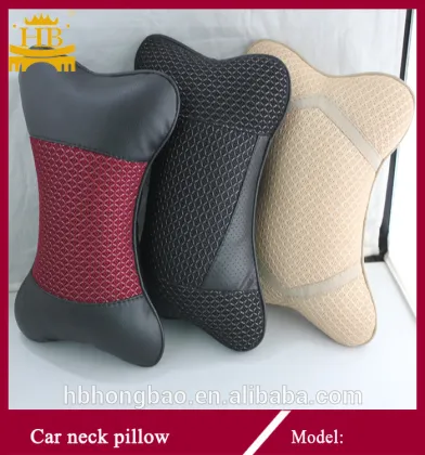ice silk +leather comfortable car neck pillow