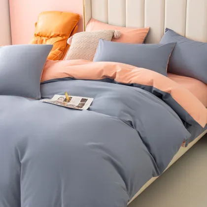 Cotton Feel 120gsm King Queen Sheet Set - 4 Piece Duvet Bedding
