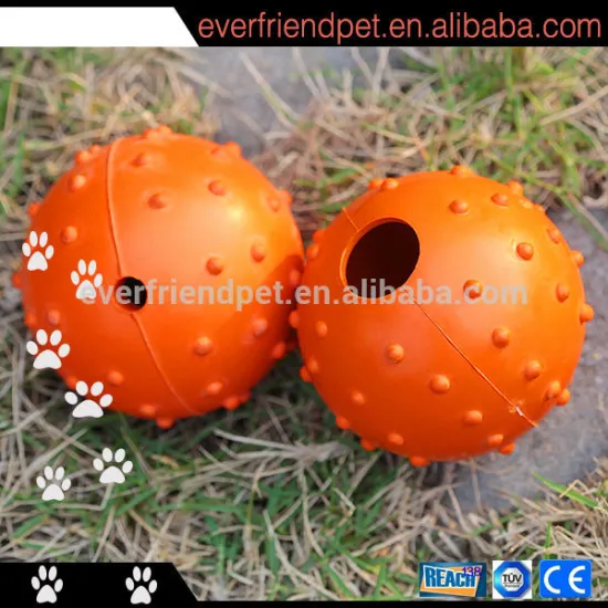 High quality squeaky spike ball rubber dog toy