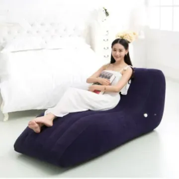 Red Blue Adult Flocking Lying Lounge Relaxing Add Thick Flocking Inflatable Sofa