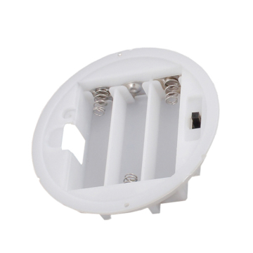 2 AA Porte-batterie avec boîte de couverture - Abs étanche en plastique Circulaire blanc