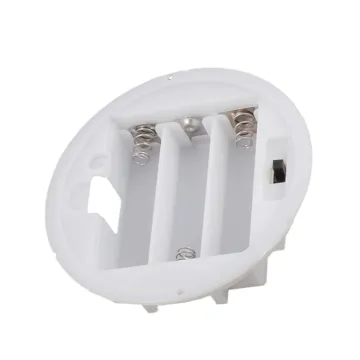 2 AA Battery Holder with Cover Box - Plastic Waterproof ABS White Circular