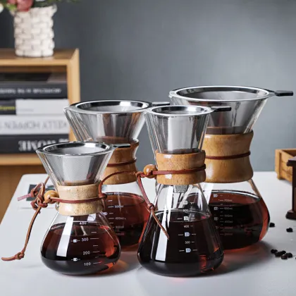 Stainless Steel Filter Pour Over Coffee Maker with High Heat Resistance