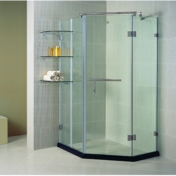 Pentagonal Frameless Pivot Shower Enclosure