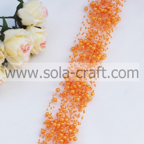 3MM i 8MM Plastik ABS Pearl Beaded Garland Dekoracje ślubne Party Lina 1.3 M.