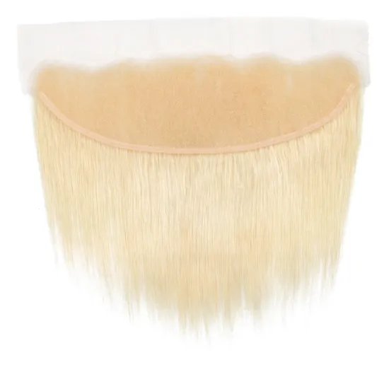 Cheap Wholesale Brazilian Virgin Human Hair Discounts 613 Blonde Color Cuticle Aligned 13*4 Straight Transparent Lace Frontals