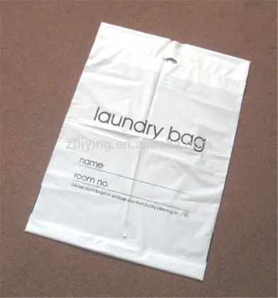 smart and convenient Hotel drawstring plastic laundry bag