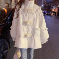 Women's winter loose white cotton-padded coat