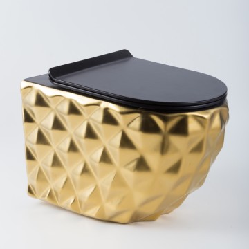 Black Out Side Golden Hide Wall Hung Toilet