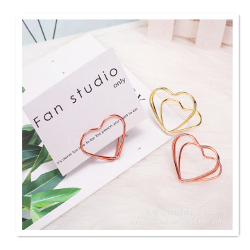 Triangular Metal Memo Paper Clips - Heart Shape Photo Holder for Desk