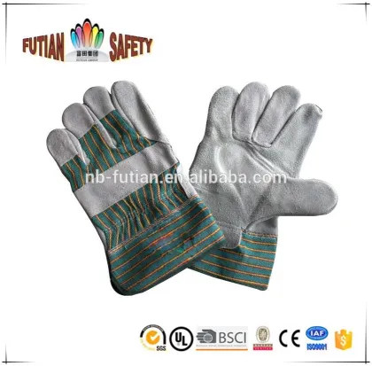 FTSAFETY BC grade cow split safety leather gloves