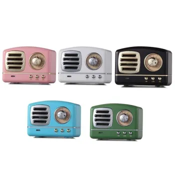 Top Selling 2024 Bluetooth Speakers: Retro TV Shape Mini Portable with FM Radio, Microphone, AUX Input & TF Card Slot