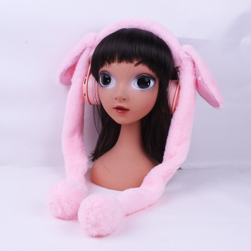 Rabbit Ears Bluetooth Winter Plush hörlurar med LED -ljus