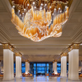 Hotel lobby glass flower tube led chandelier light