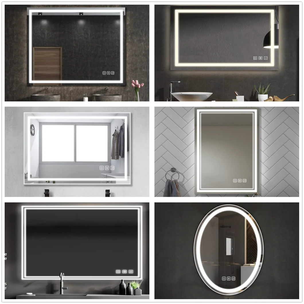 Miroir de salle de bain rond à LED Sally de 24 pouces avec lumière anti-buée Dimmable Imperméable à l'eau Miroir mural Miroir de vanité Miroir de maquillage Miroir éclairé