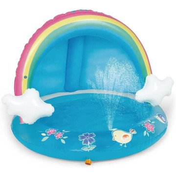 Piscina gonfiabile con baldacchino e piscina spruzzata per bambini