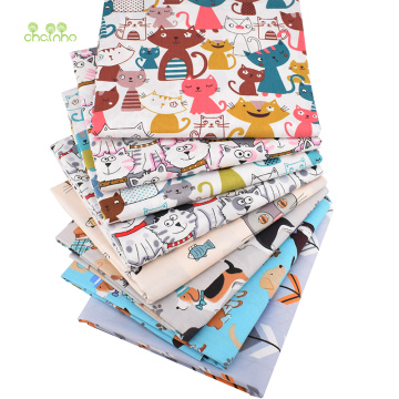 Chainho,Cartoon Animal Series,Printed Twill Cotton Fabric,For DIY Quilting Sewing Baby&Children's Sheet,Pillow,Clothes Material