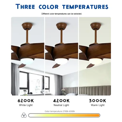 Nordic Minimalist Solid Wood Ceiling Fan Lights