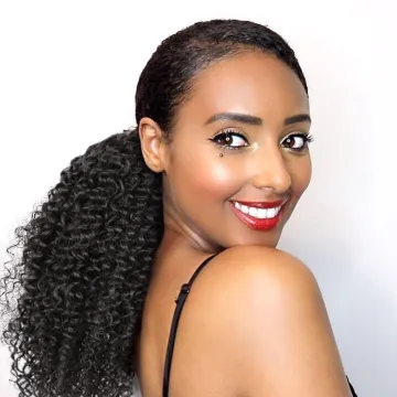 Cheapest Wholesale For Black Women High Curly Long Wrap Around Clip In Drawstring Girls Hairpiece Hair Ponytail Extensions