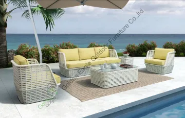 rattan patio 4pcs furniture aluminum frame sofa set