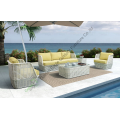 Rattan patio 4pcs thepa ea ka tlung ea aluminium foreimi ea sofa