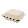 Greaseproof Disposable Microwave Biodegradable Sugarcane Bagasse Pulp Food Container Clamshell Takeaway 3 compartments