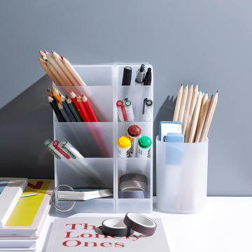Translucent White High Capacity Pen Organizer for Office, School, and Home