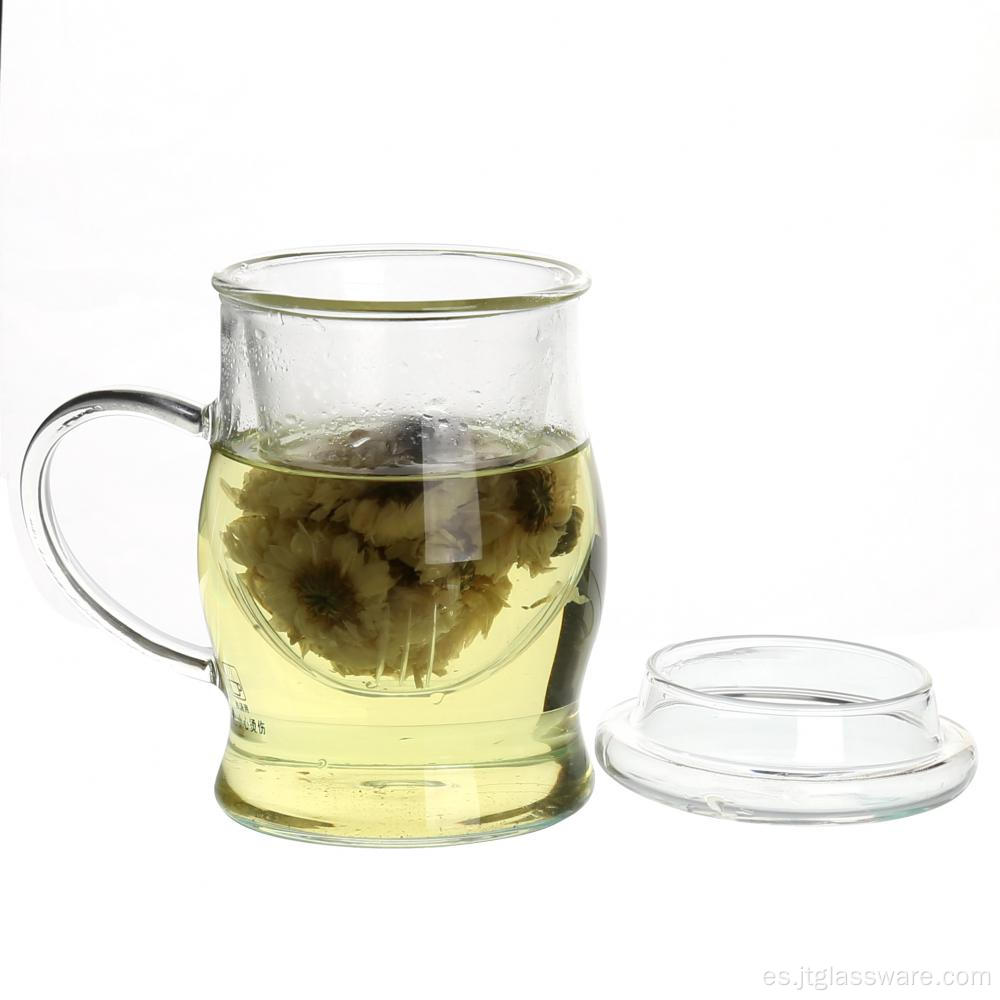 Infusor de taza de té de vidrio para beber con mango