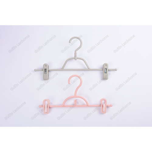 Colourful Plastic Children's Pants Hanger With Two Clips