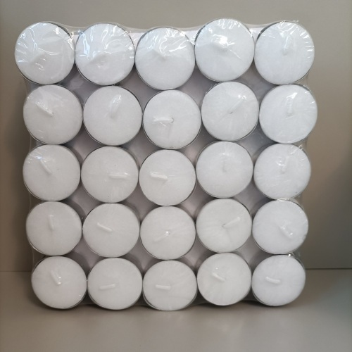 100pack pressed white tealight wax candles