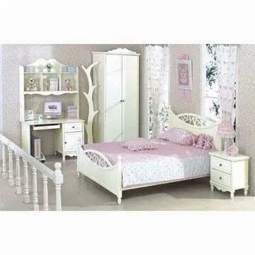 Living Room Furniture, Includes Book Shelves, Computer Table, Chair, Nightstand and Wardrobe