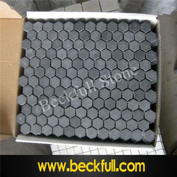 Black Marble Round Mosaic
